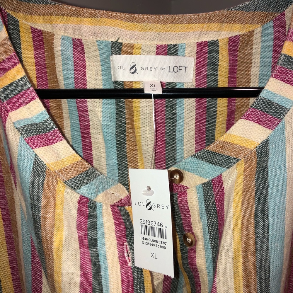 LOFT Lou & Grey Striped Pocket Shirtdress